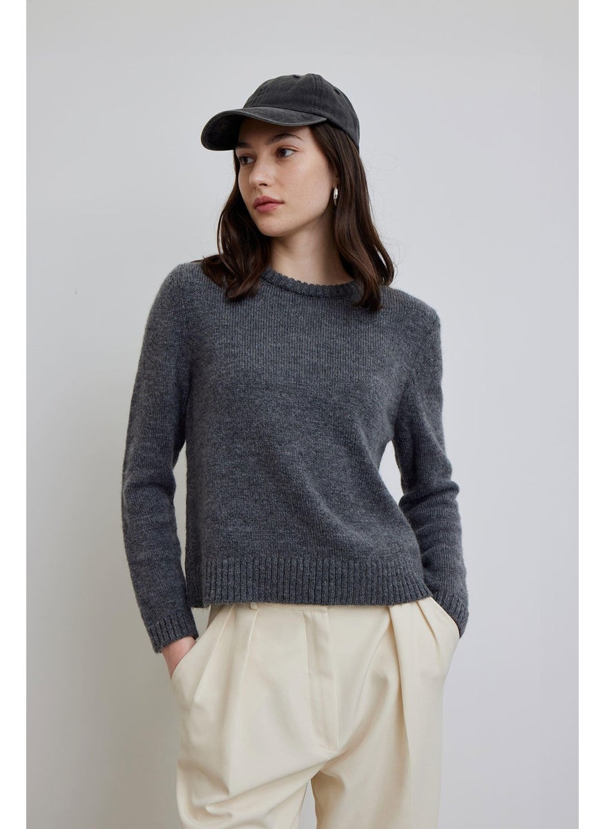 Crew Neck Fit Knitwear Sweater Anthracite