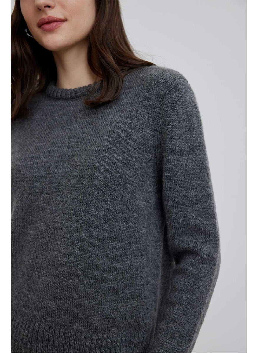 Crew Neck Fit Knitwear Sweater Anthracite