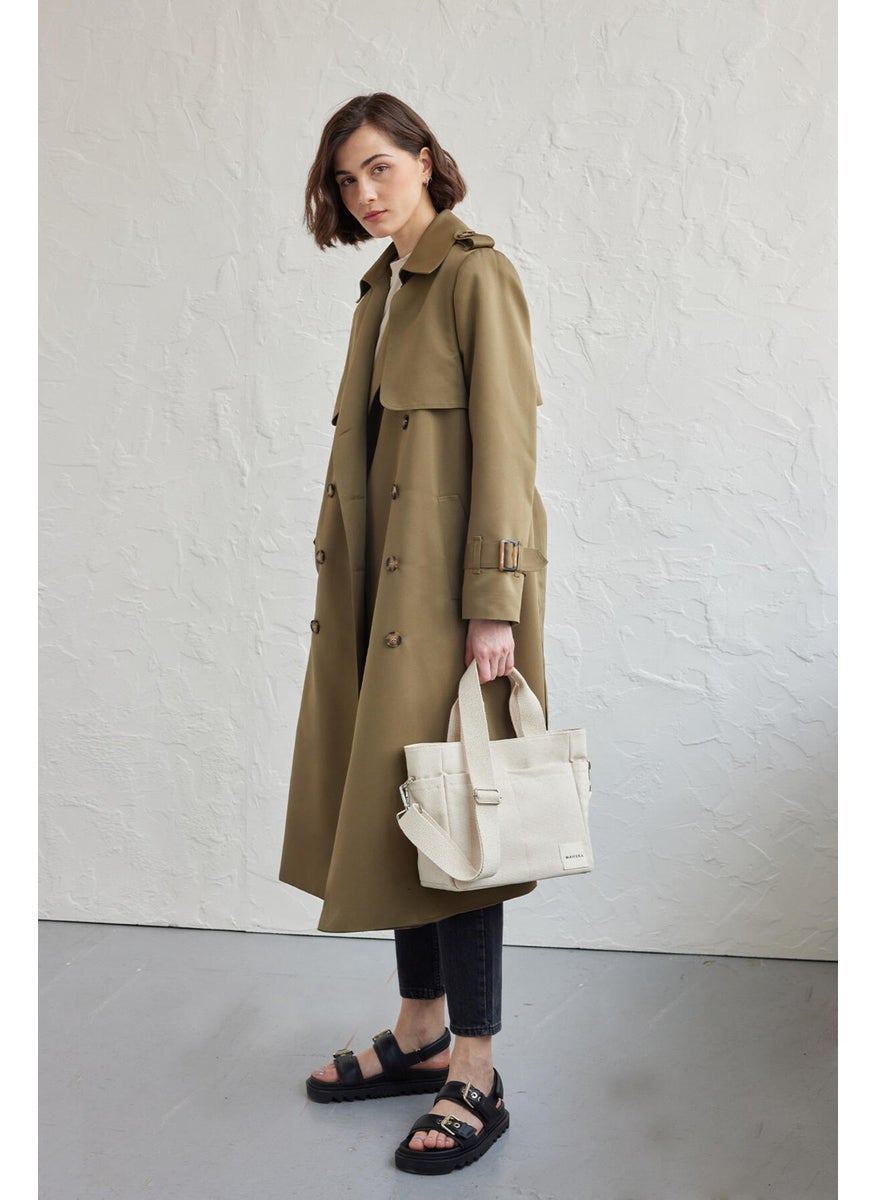 Double Breasted Classic Trench Coat Khaki