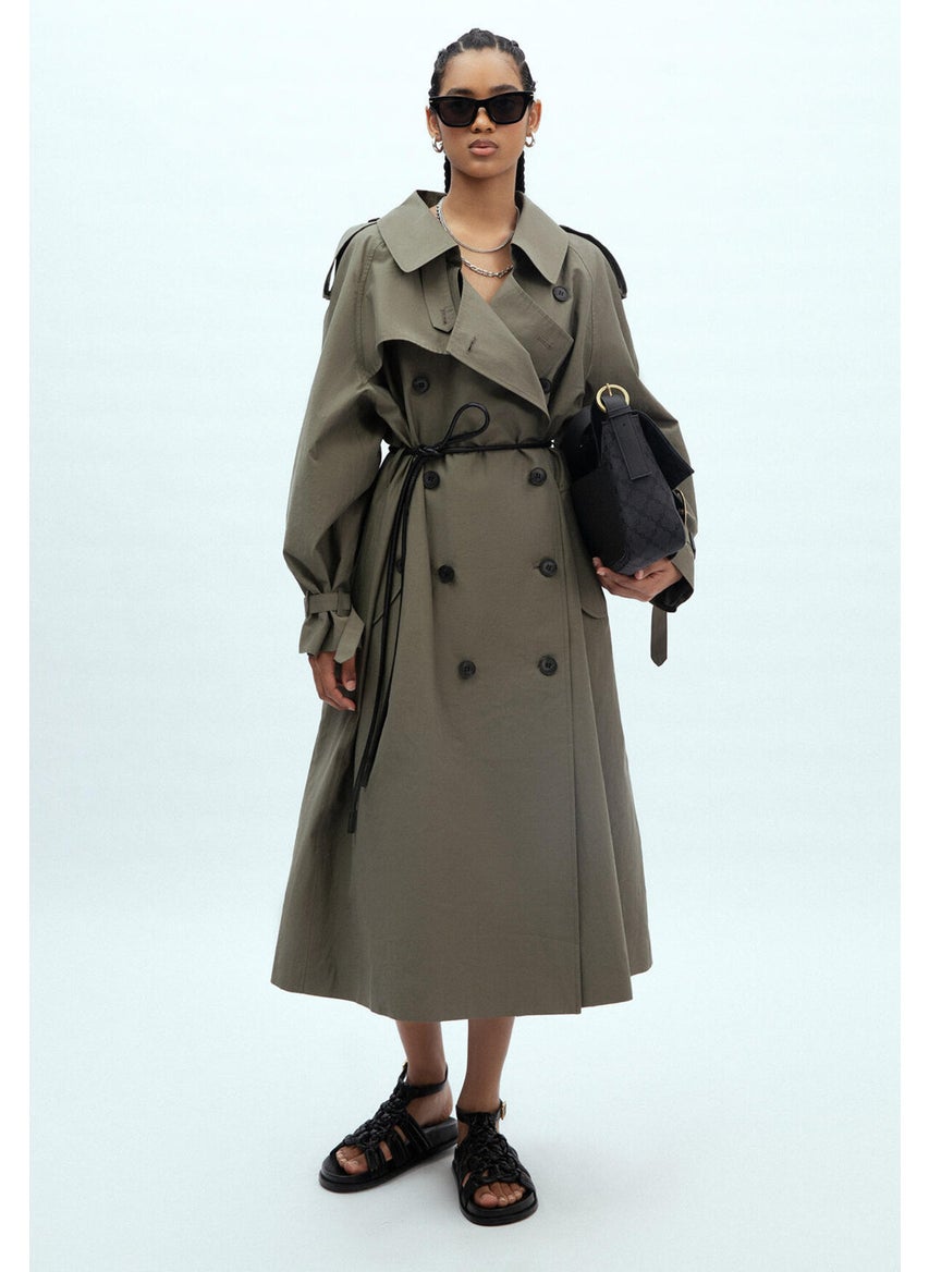 Copenhagen Oversized Trench Coat Khaki