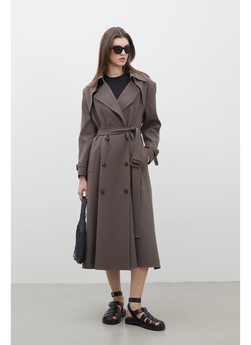 Paris Oversize Double Breasted Trench Coat Mink