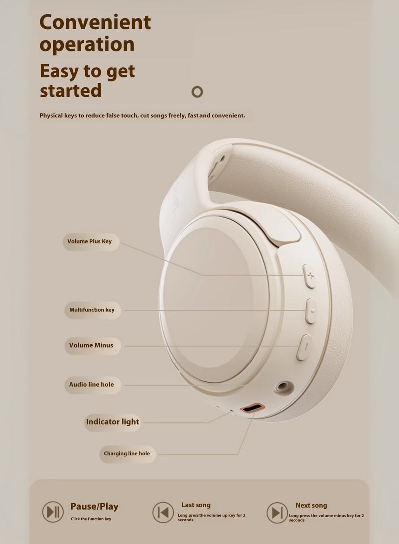 EB320 Foldable Bluetooth Headphones with 40mm Drivers for Immersive Sound and Comfortable Wireless Freedom black