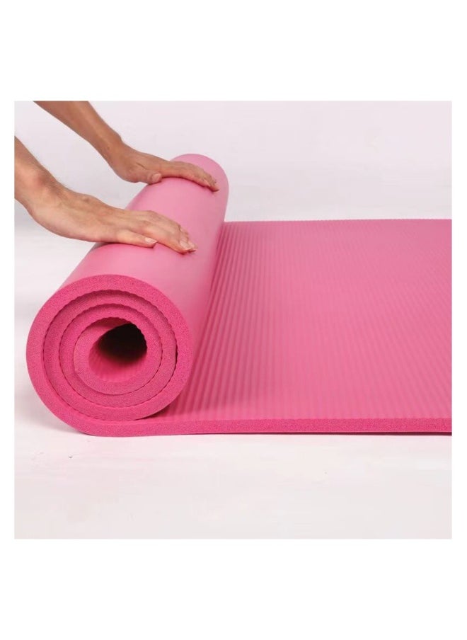 Extra Thick Exercise Yoga Mat with Carrying Strap pink