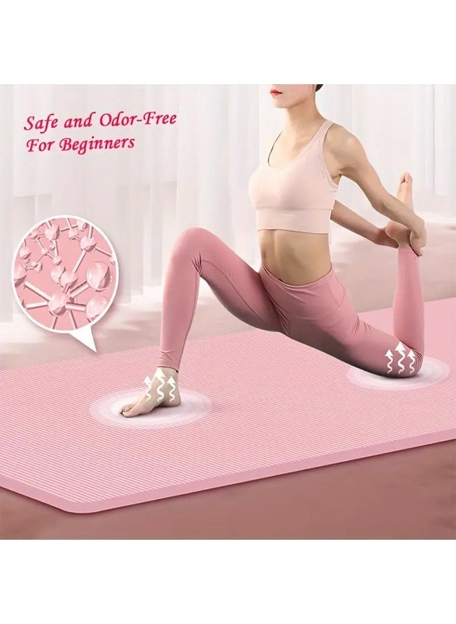 Non-Slip yoga mat Anti-Tear Exercise Mat With Carrying Strap 183x61x1cm pink