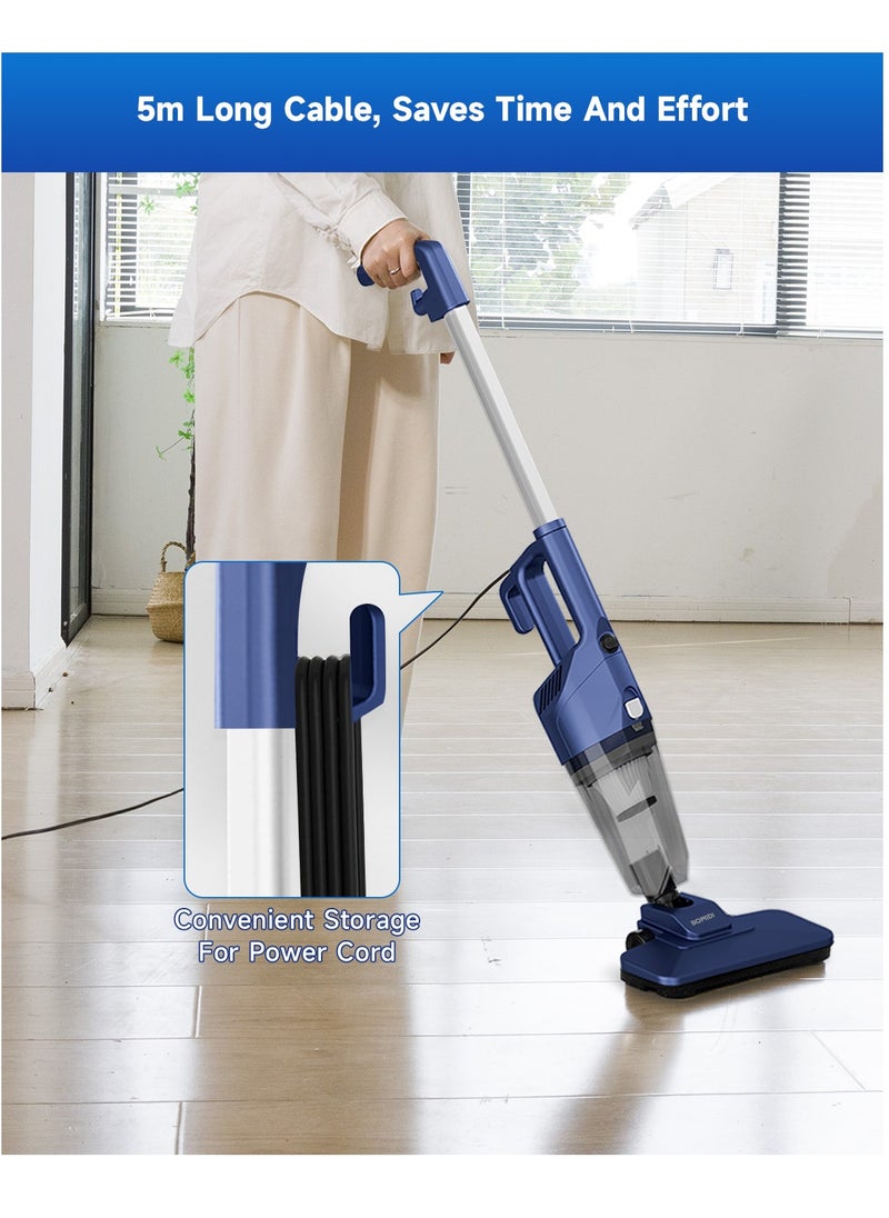 Portable Handheld Vacuum Cleaner with 17000Pa Strong Power 900mL Dust Cup, Quiet Suction- Stick Vacuum Cleaner for Wood, Carpet, Tile Floors S9- Blue