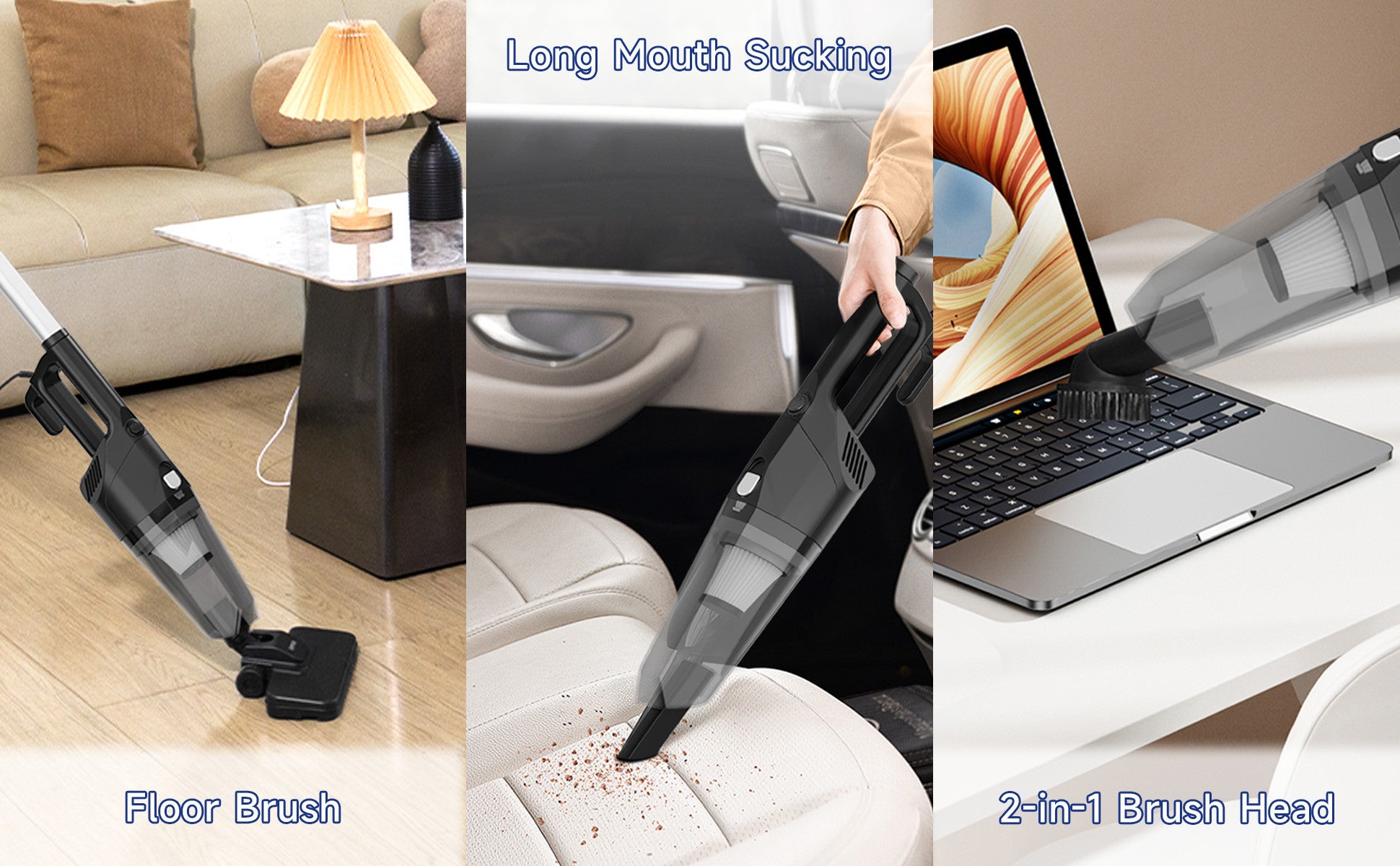 Handheld Vacuum Cleaner – 17000Pa Powerful Suction, 500W Motor, 900mL Dust Cup, Quiet Operation, 5-in-1 Multi-Surface Cleaning | BOMIDI S9 (Black)