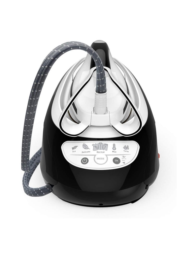 Pro Express Ultimate Steam Iron Station, 8-Bar Pressure, 520g/min Steam Boost, Water Tank, Removable Anti-Limescale Collector, Anti-Drip System, 5 Settings, 1.9 L 2470 W GV9550 Black & White