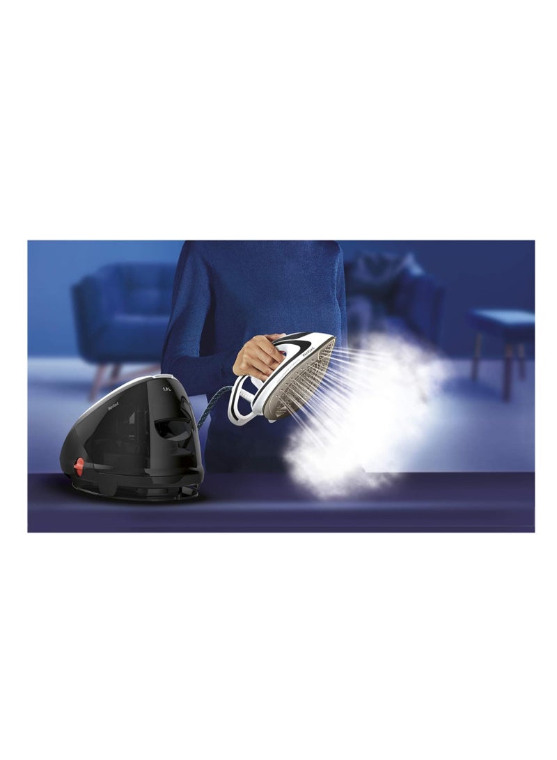 Pro Express Ultimate Steam Iron Station, 8-Bar Pressure, 520g/min Steam Boost, Water Tank, Removable Anti-Limescale Collector, Anti-Drip System, 5 Settings, 1.9 L 2470 W GV9550 Black & White
