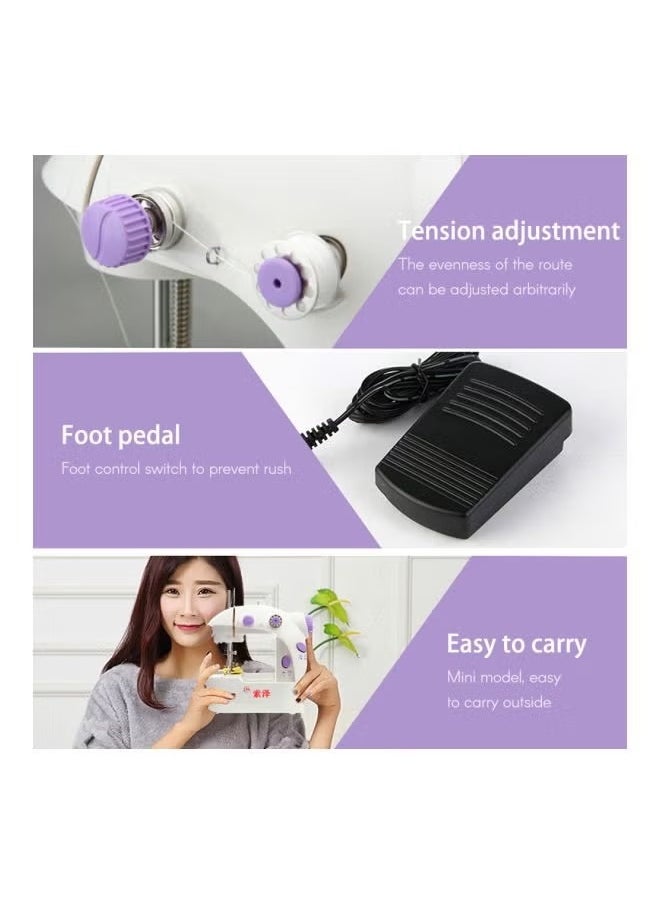 Portable Mini Sewing Machine H32520-US White/Purple