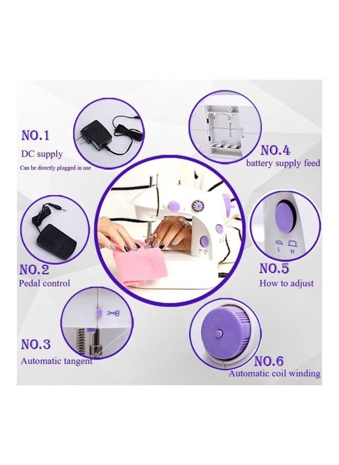 Portable Mini Sewing Machine H32520-US White/Purple