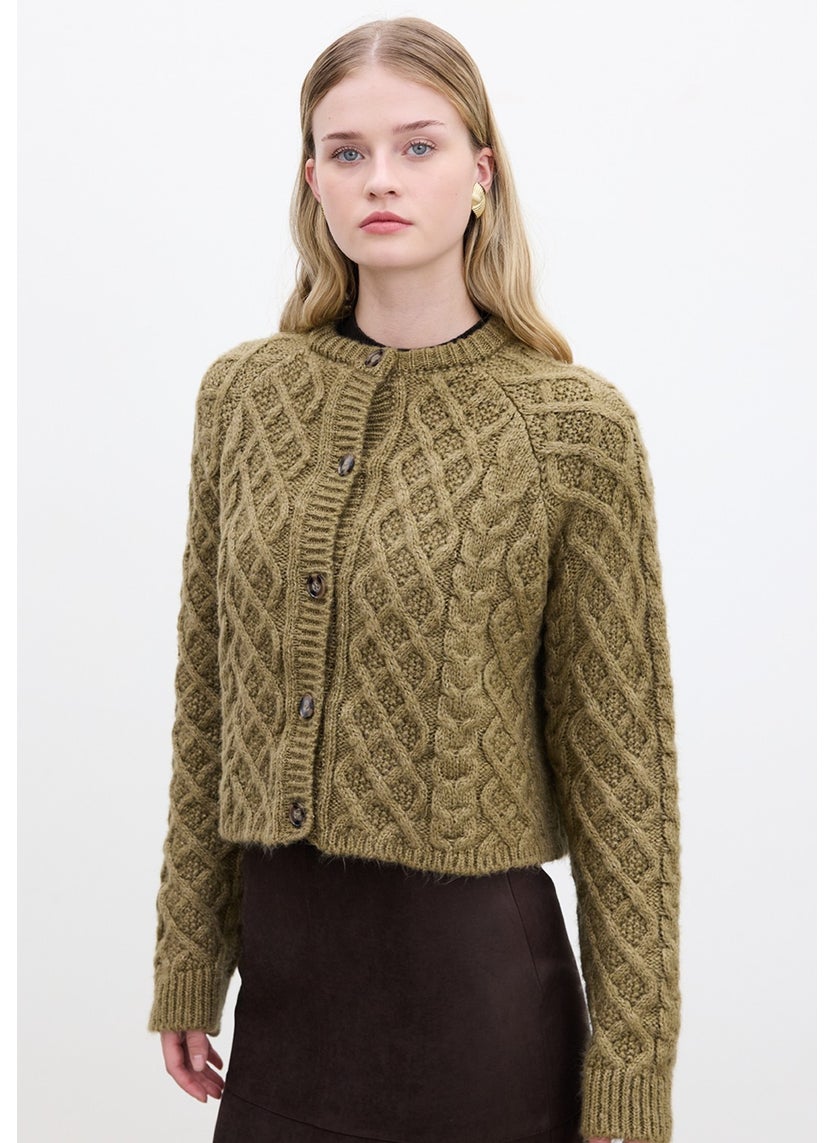 Hair Braided Cardigan Earth