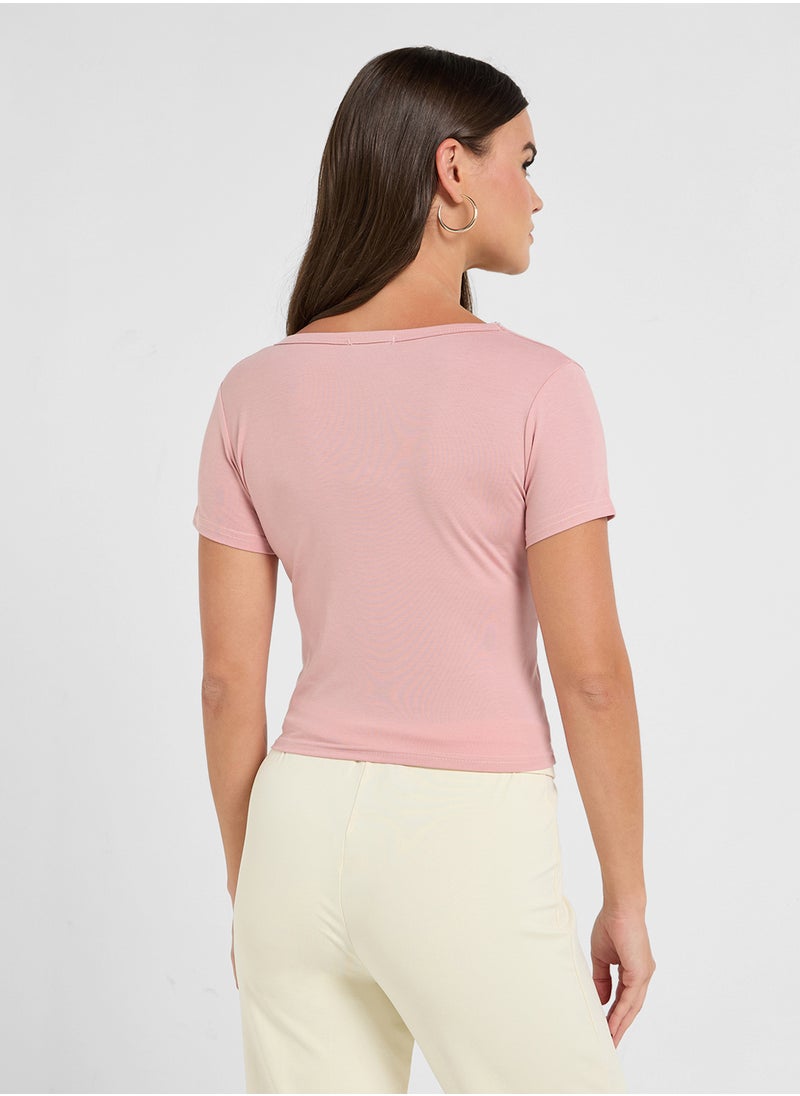 Fitted T-Shirt With Corset Bodice