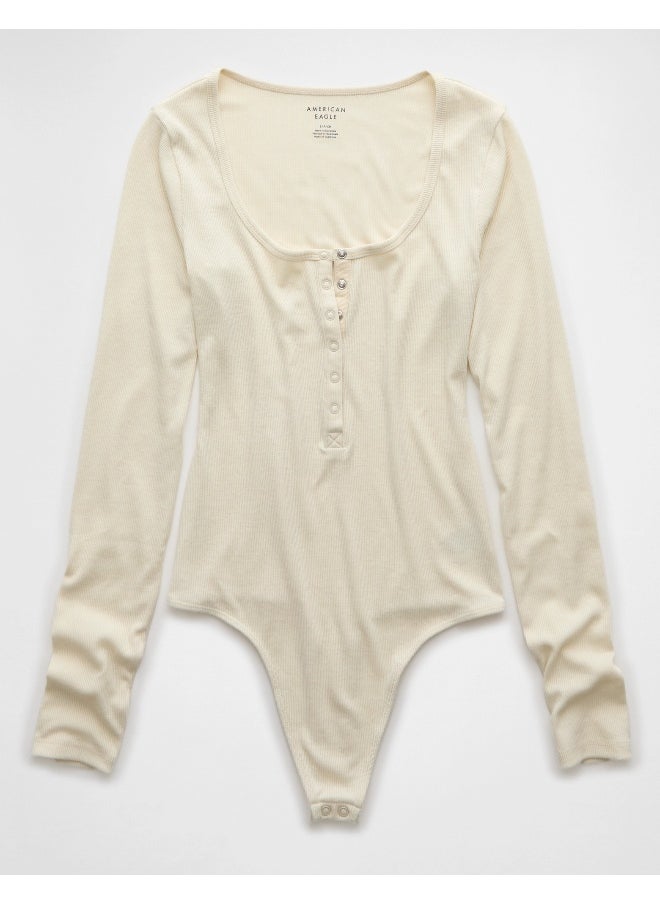 AE Long-Sleeve Henley Bodysuit