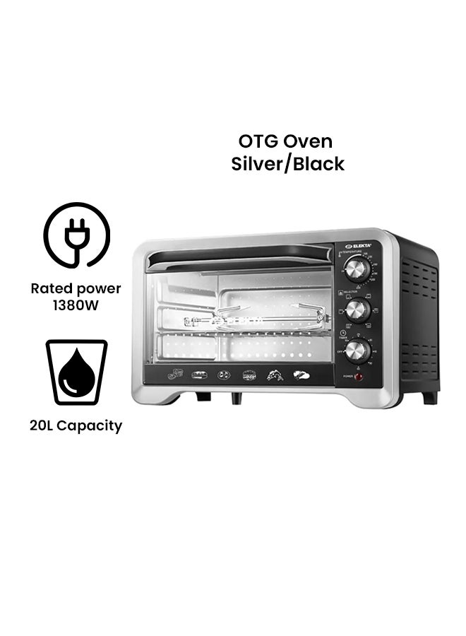 Electric Oven With Rotisserie 20.0 L 1380.0 W EBRO-587 Silver/Black