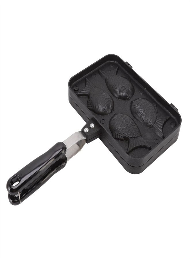 Fish Shape Cake Maker Nonstick Pan, Double Sided Waffle Pan Cake Frying Pan, Coating Aluminum Alloy Waffle Maker Pot for Home Kitchen Sandwich Breakfast Waffle Baking Mold