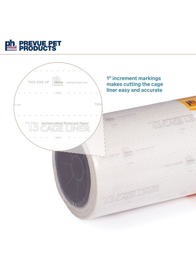Prevue Hendryx Pet Products T3 Antimicrobial Cage Liner, 21-1/2-Inch by 100-Feet, White