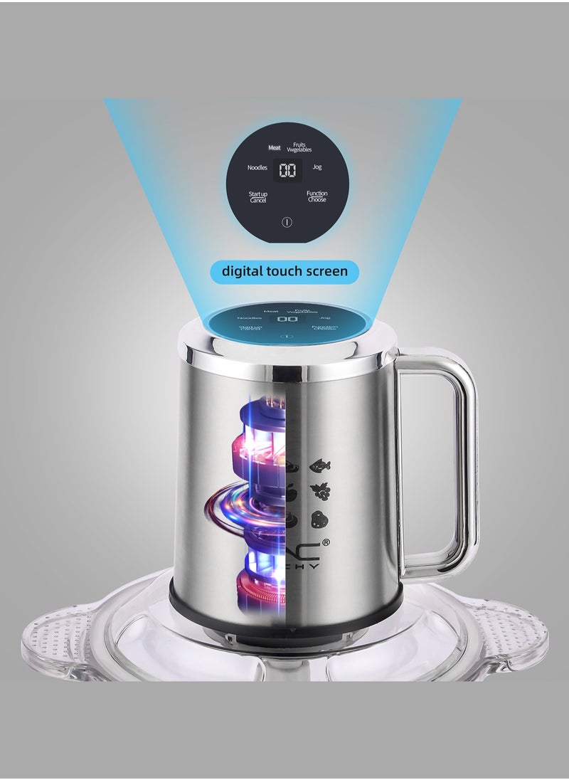 Electric Food Chopper, Smart touch screen design，3L Meat Grinder 4 Mixing Models Food Processor Stainless Steel Food Processor Elegant Slicer With Integrated 4-Sharp Blades Non-slip mat And Child Safety Lock