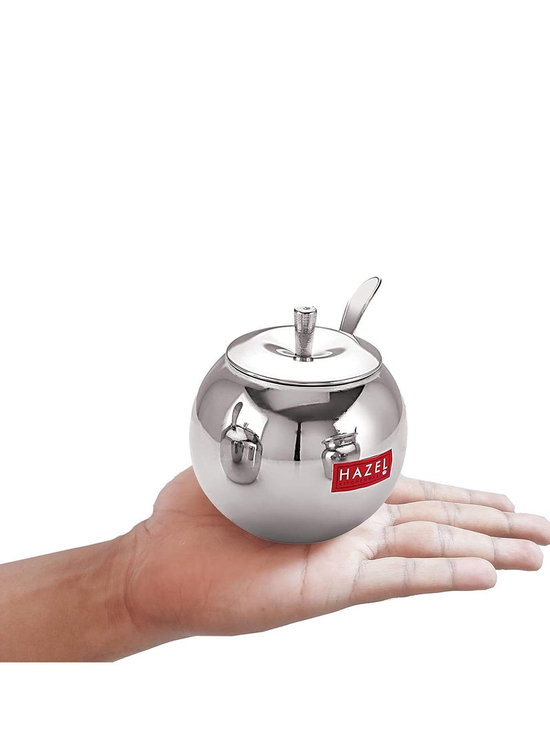 HAZEL Stainless Steel Oil and Ghee Container With Spoon for Kitchen | 320 ml Capacity Multipurpose Oil Container