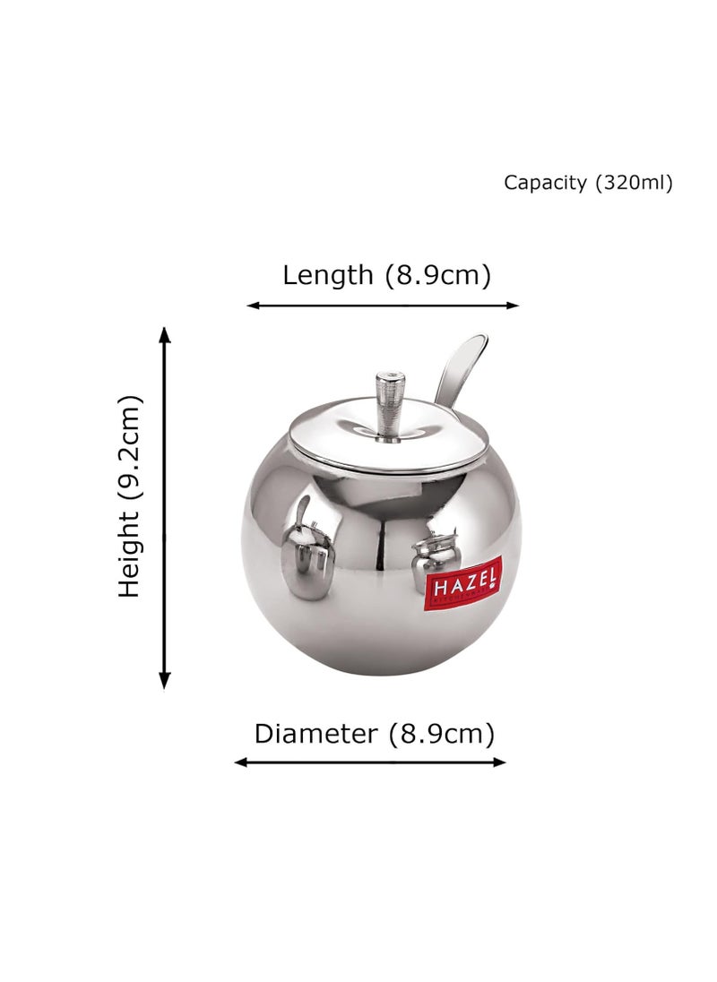 HAZEL Stainless Steel Oil and Ghee Container With Spoon for Kitchen | 320 ml Capacity Multipurpose Oil Container