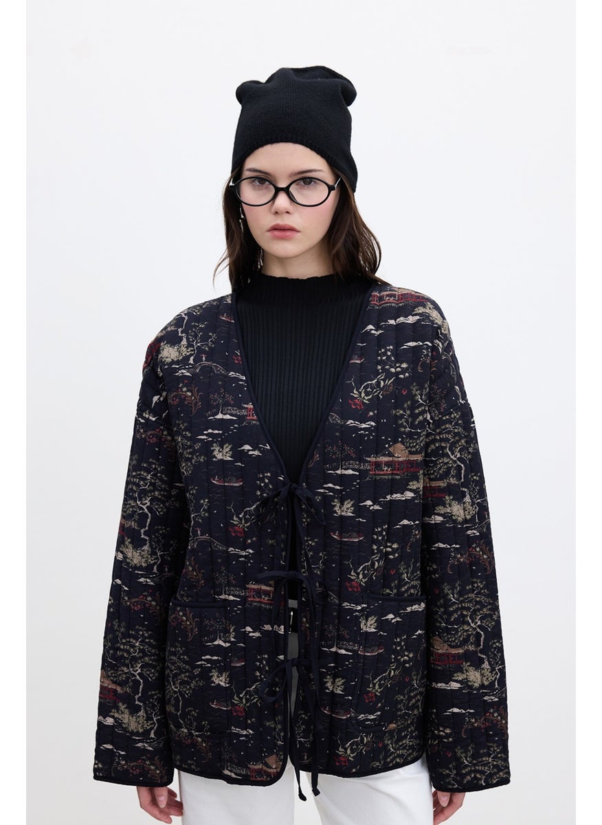 Patterned Quilted Coat Osaka