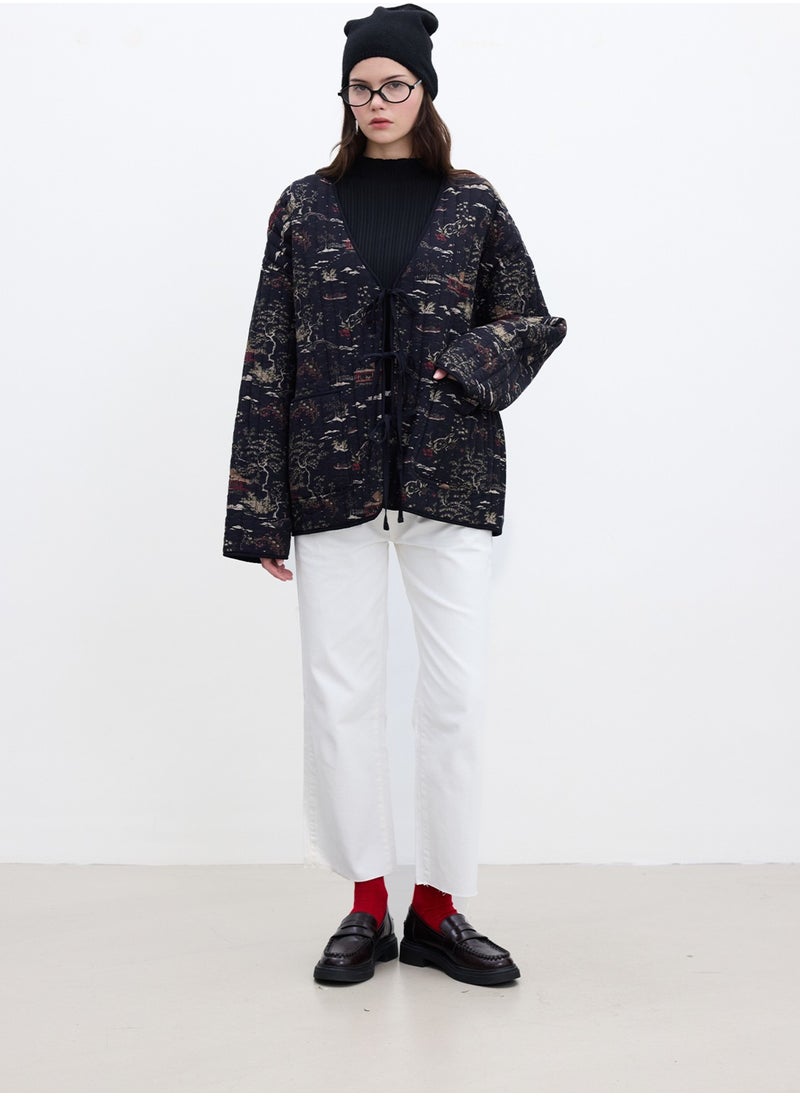 Patterned Quilted Coat Osaka
