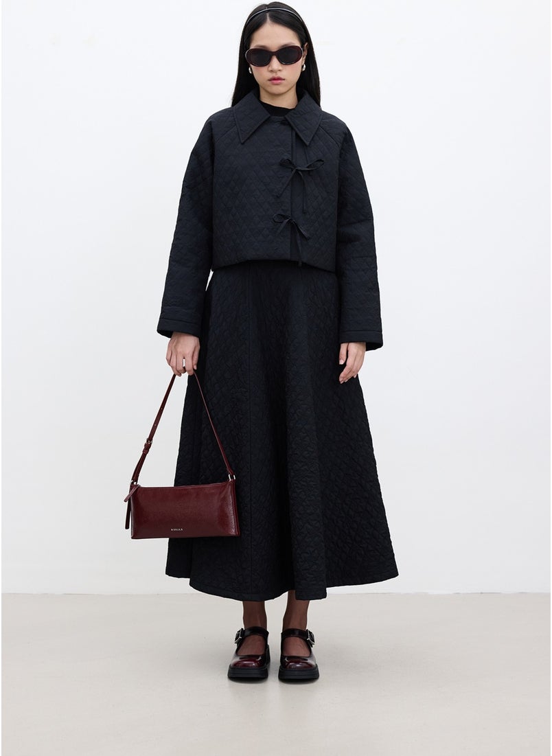 Quilted Short Jacket Black