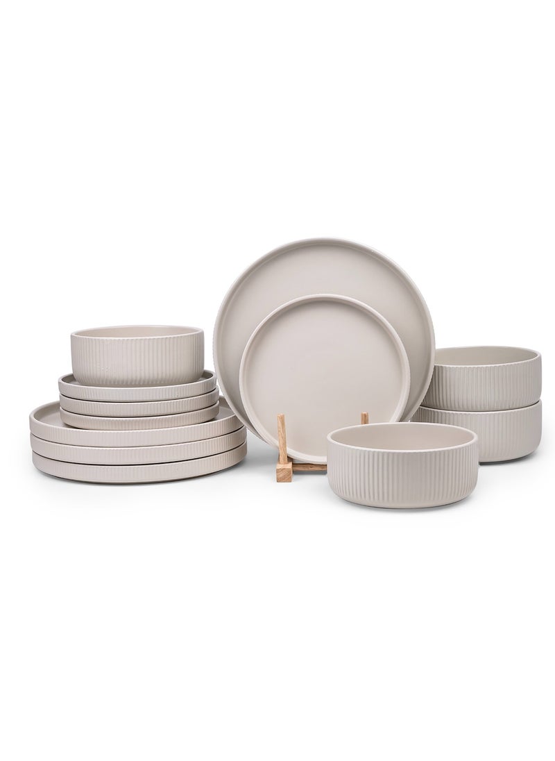 Cuisine Art REC 12-Piece Glazed Dinner Set - Cream