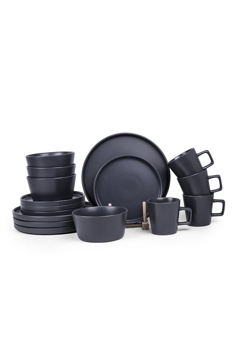 Cuisine Art SIRA 16-Piece Stoneware Dinner Set - Gray