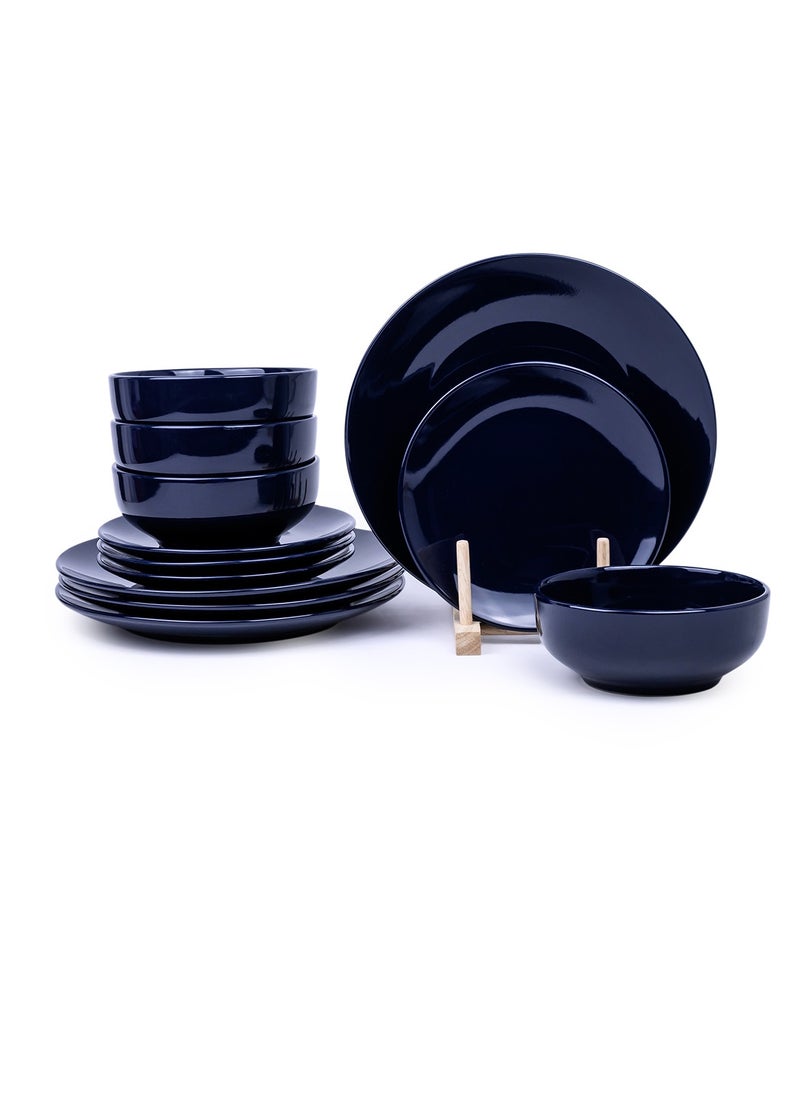 Cuisine Art ARMA 12-Piece Stoneware Dinner Set - Blue