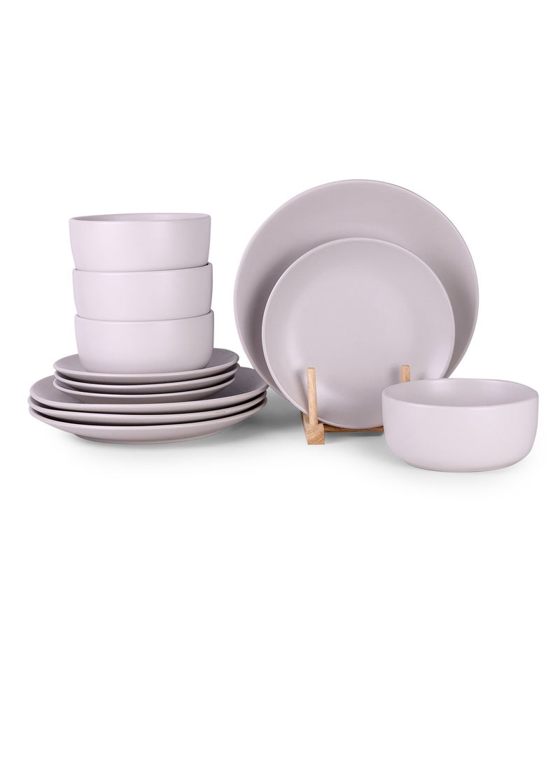 Cuisine Art OHA 12-Piece Glazed Dinner Set - Cream