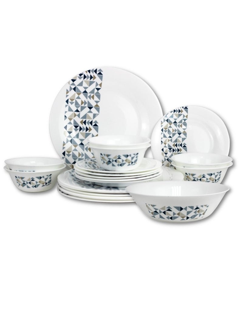 Melrich 20 Pcs Opal ware Dinner Set Durable Elegant and Stylish Dinner plate Dessert plate Bowl Serving bowl BPA Free Dishwasher and Microwave Safe