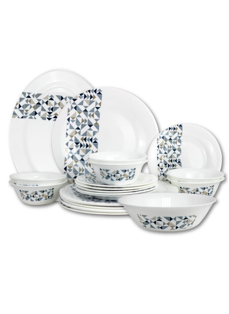 Melrich 20 Pcs Opal ware Dinner Set Durable Elegant and Stylish Dinner plate Dessert plate Bowl Serving bowl Serving plate BPA Free Dishwasher and Microwave Safe