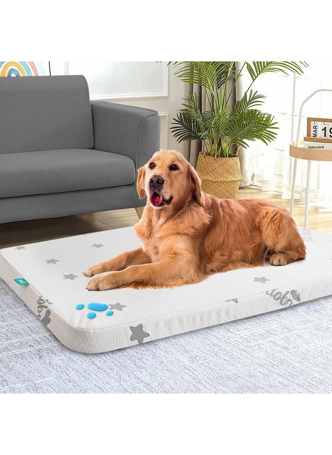 Biloban Waterproof Dog Beds for (Large) Dogs, Washable Dog Bed Mat Pad or Pet Bed, Memory Foam Dog Beds & Furniture for Small/Medium Large/XL/XXL Dogs with Removable Cover (Light Grey)