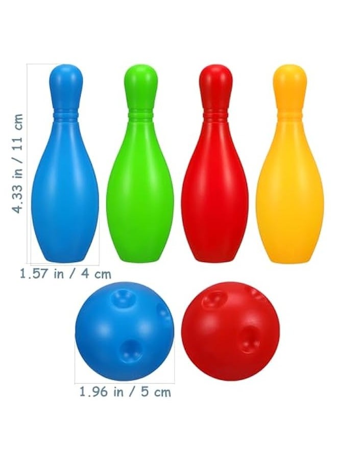 1 Set Kids Tiny Bowling Set Includes 10 Pins and 2 Balls, Mini Plastic Bowling Ball Toy Outdoor Bowling for Boys & Girls (Bottles of 4.33 inch High, Random Color)