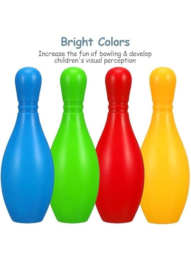 1 Set Kids Tiny Bowling Set Includes 10 Pins and 2 Balls, Mini Plastic Bowling Ball Toy Outdoor Bowling for Boys & Girls (Bottles of 4.33 inch High, Random Color)