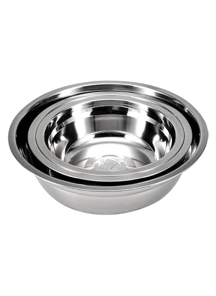 Stainless Steel Mixing Bowls Set of 3,Salad Bowls,Comes in 3 Sizes to Handle Varied, Stackable Storage& Dishwasher-Safe,for Versatile use - prep, Storage, Mixing & More