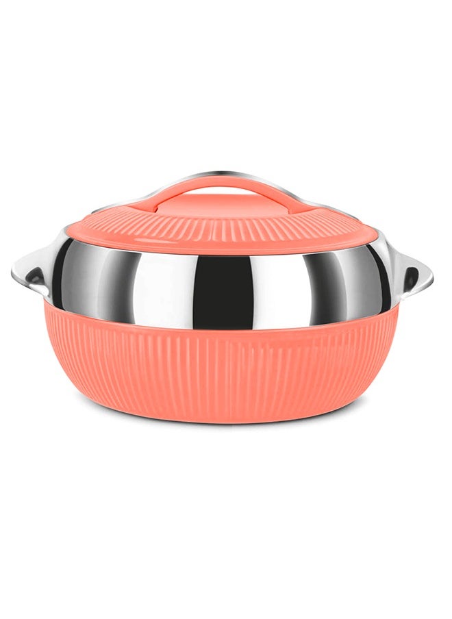 Lavenna Feasta Large Insulated Hot Pot – 6500ml, Double-Walled Stainless Steel, PU Insulated Casserole, BPA-Free, Food Safe, Keeps Food Hot & Fresh for Hours, Easy Carry Handle, Elegant Design – Coral Orange