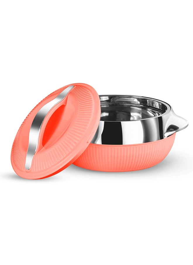 Lavenna Feasta Large Insulated Hot Pot – 6500ml, Double-Walled Stainless Steel, PU Insulated Casserole, BPA-Free, Food Safe, Keeps Food Hot & Fresh for Hours, Easy Carry Handle, Elegant Design – Coral Orange