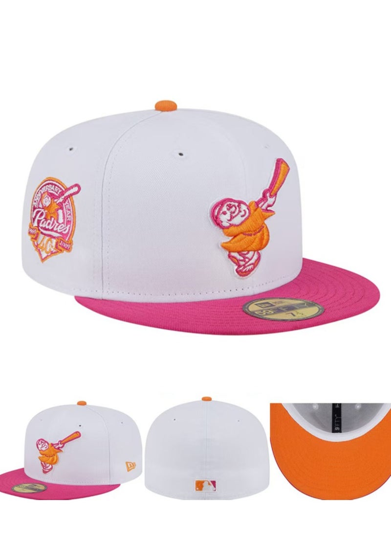 FASHION 3D Embroidered Fitted Baseball Team Cap with Closed Back for Sun Protection-59.6CM