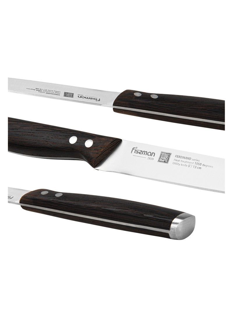 5'' Utility Knife  Ferdinand Series with Sharp Blade and Sturdy Non Slip Handle Minimalist Design Stainless Steel Suitable for Home Restaurant