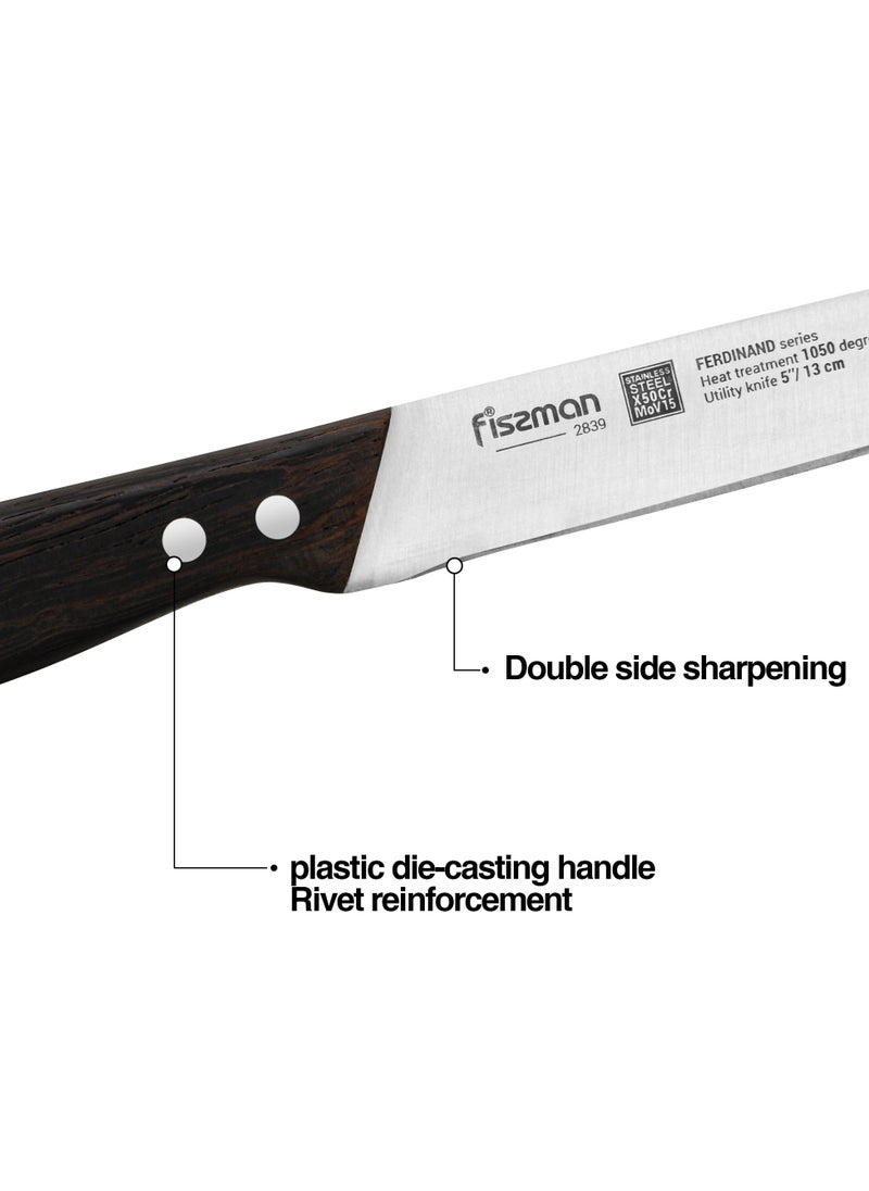 5'' Utility Knife  Ferdinand Series with Sharp Blade and Sturdy Non Slip Handle Minimalist Design Stainless Steel Suitable for Home Restaurant