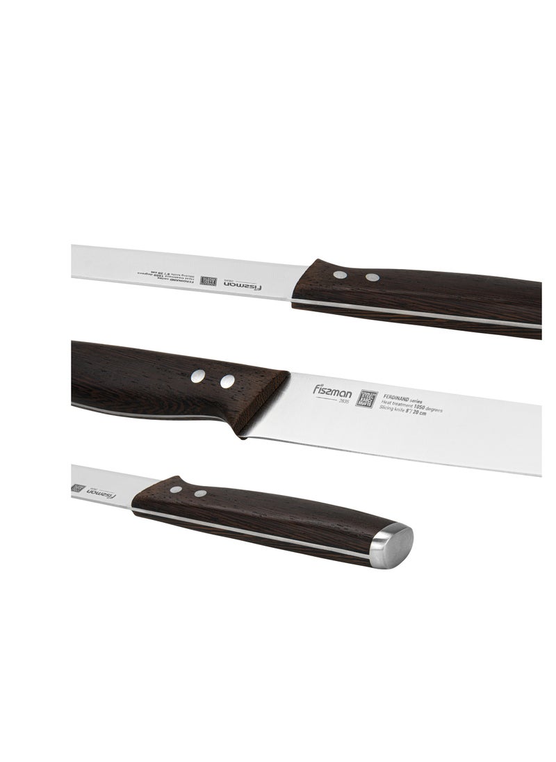 8'' Slicing Knife Ferdinand Series with Sharp Blade and Sturdy Non Slip Handle Minimalist Design Stainless Steel Suitable for Home Restaurant