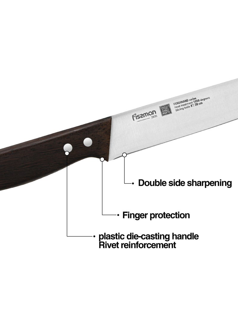 8'' Slicing Knife Ferdinand Series with Sharp Blade and Sturdy Non Slip Handle Minimalist Design Stainless Steel Suitable for Home Restaurant