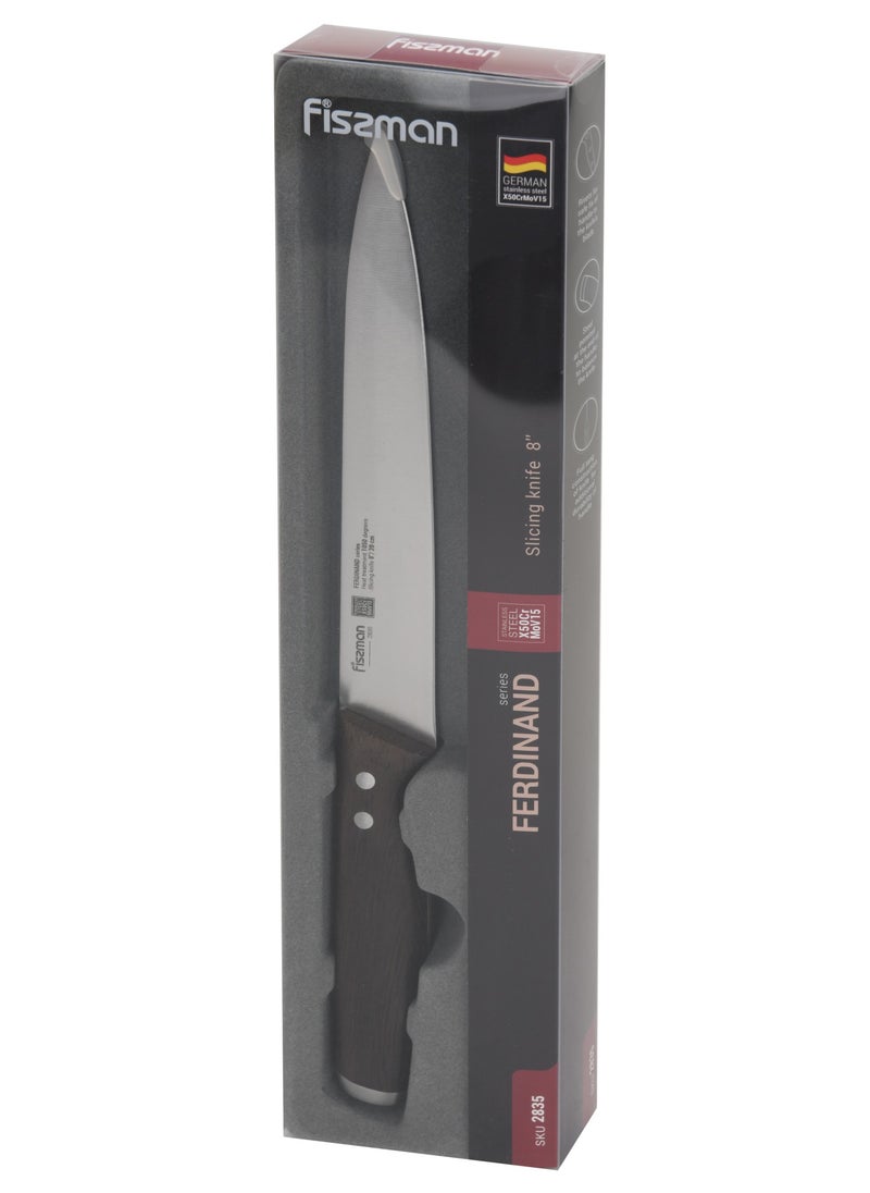 8'' Slicing Knife Ferdinand Series with Sharp Blade and Sturdy Non Slip Handle Minimalist Design Stainless Steel Suitable for Home Restaurant