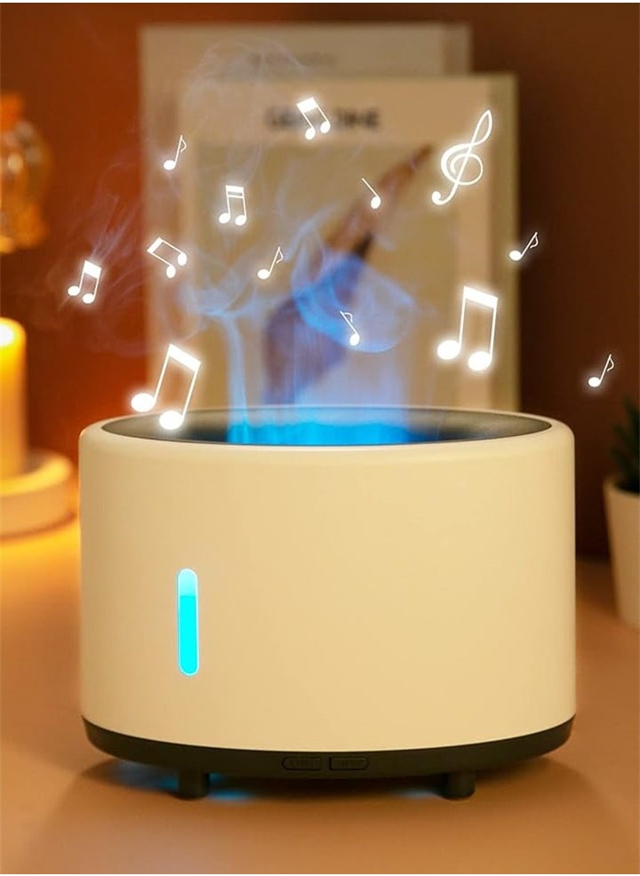 Flame Diffuser Air Humidifier for Home Office with 7 Color Changes, Ultra Quiet Aroma Scent Air Diffuser with Waterless Auto Shutoff, Bluetooth for Music Playback