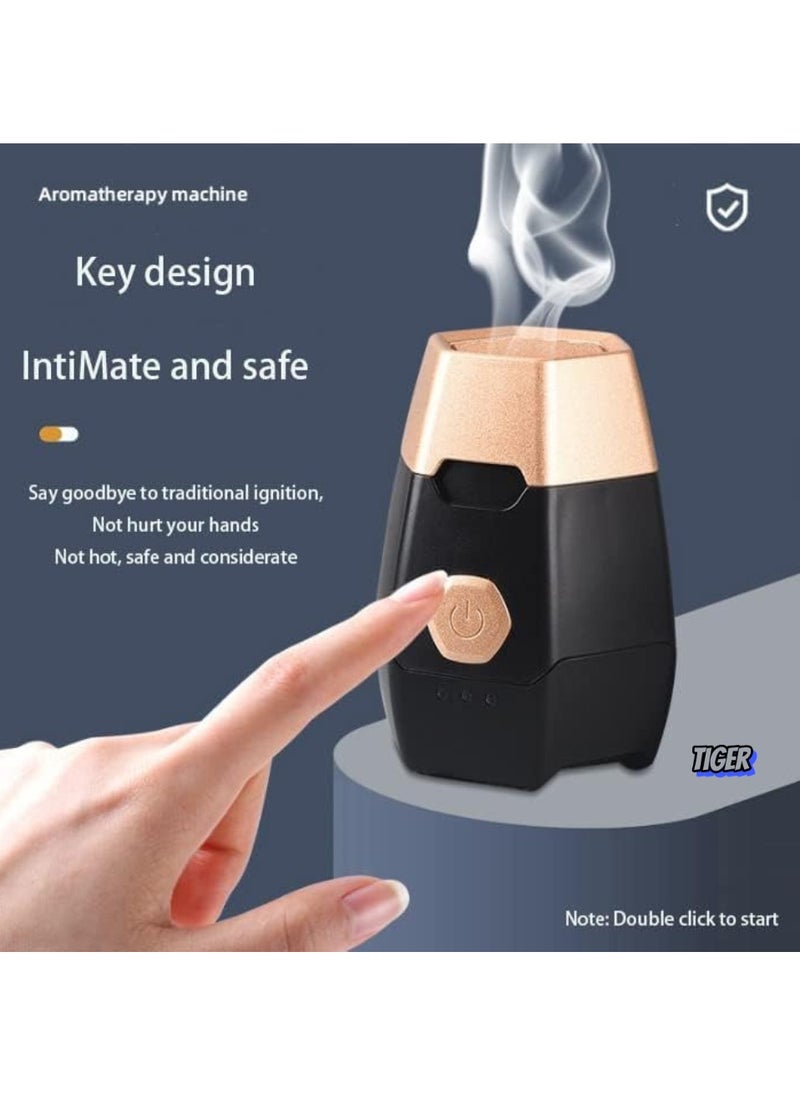 Well-Designed Aroma Diffuser – Electronic Incense Burner, Portable Smart Diffuser for Car & Home, Safe and Intimate, Rose Gold Finish, Perfect for Relaxation, Fresh Air, and Stress Relief