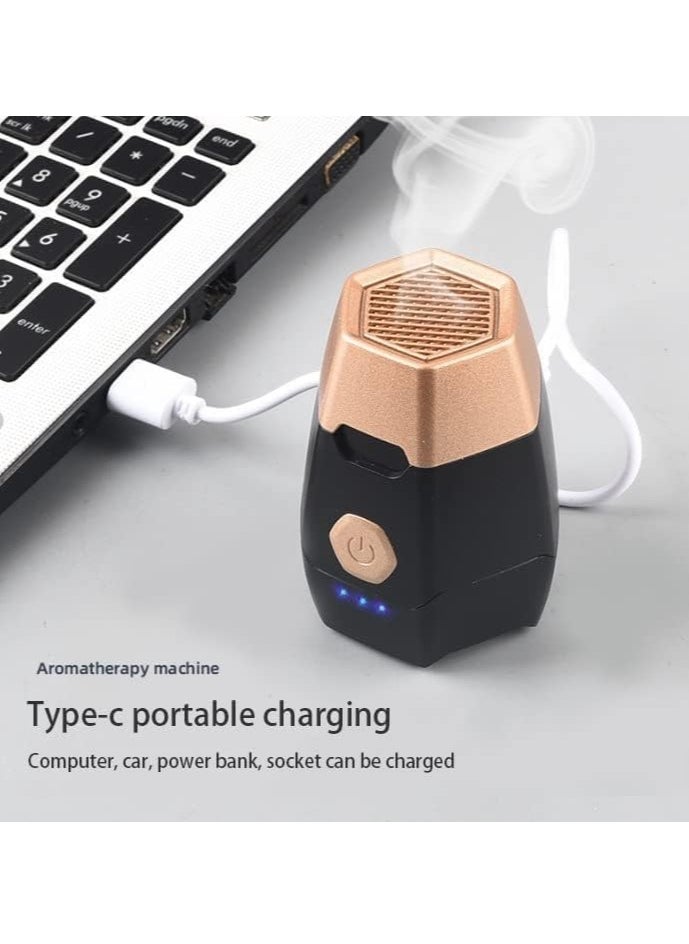 Well-Designed Aroma Diffuser – Electronic Incense Burner, Portable Smart Diffuser for Car & Home, Safe and Intimate, Rose Gold Finish, Perfect for Relaxation, Fresh Air, and Stress Relief