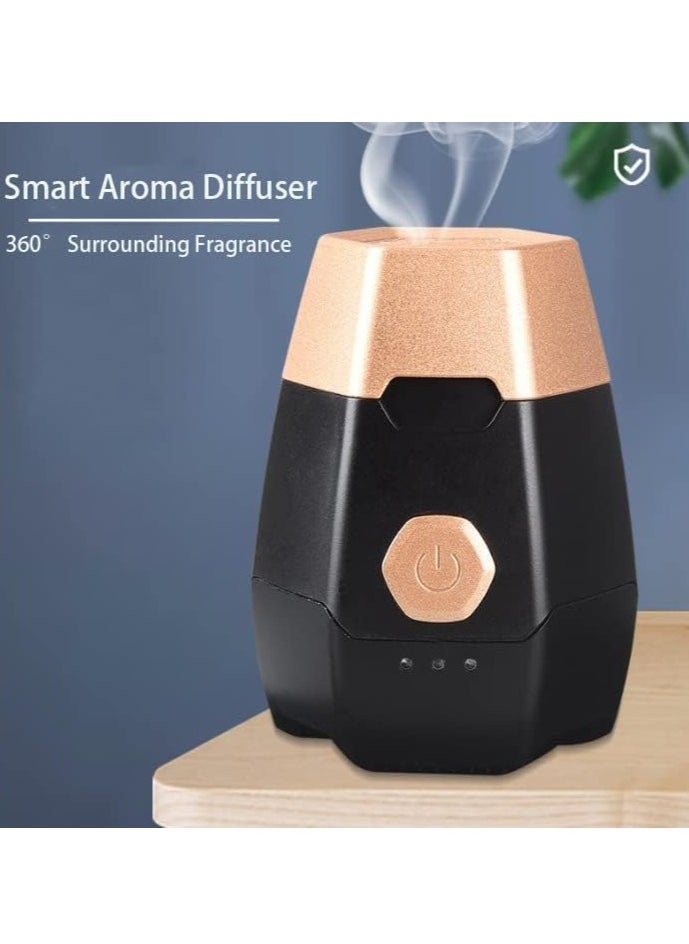 Well-Designed Aroma Diffuser – Electronic Incense Burner, Portable Smart Diffuser for Car & Home, Safe and Intimate, Rose Gold Finish, Perfect for Relaxation, Fresh Air, and Stress Relief