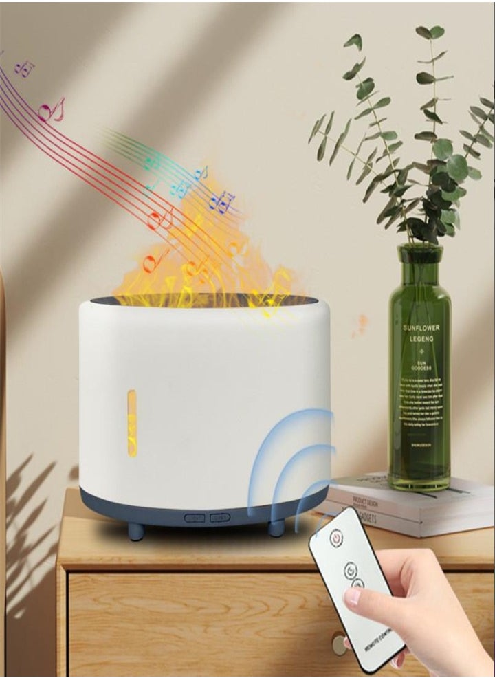 Aromatherapy Diffuser with Bluetooth Speaker 200ml, Remote Control Color Lights Auto Shut Off, Flame Diffuser, Humidifier for Bedroom Home Yoga Spa Relaxation