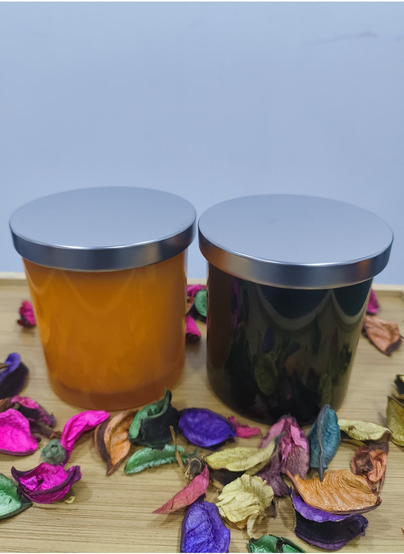 Scented Candle Set – Orange Blossom & Kakadu Water Lily, 2 x 150ml, Glass Jar, Made in UAE